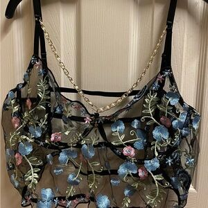 Floral Embroidered Sheer 2pc. Lingerie set